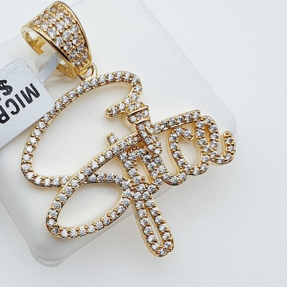 "14K Gold Plated Cubic Zircon Pendant, INUS1BR097 - Picture 10 of 10